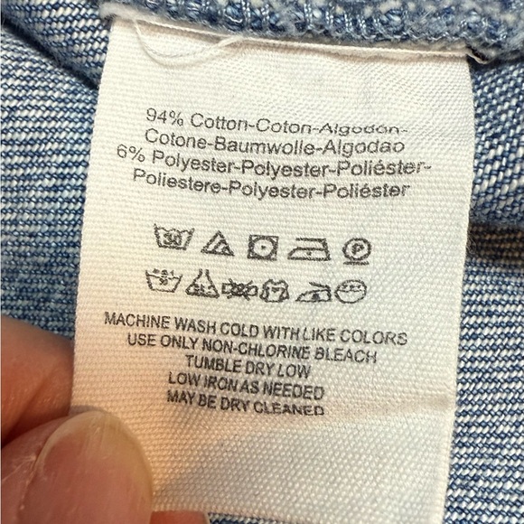 Free People Rumors Blue Denim patchwork Women's cropped Jean Jacket S - Picture 14 of 16